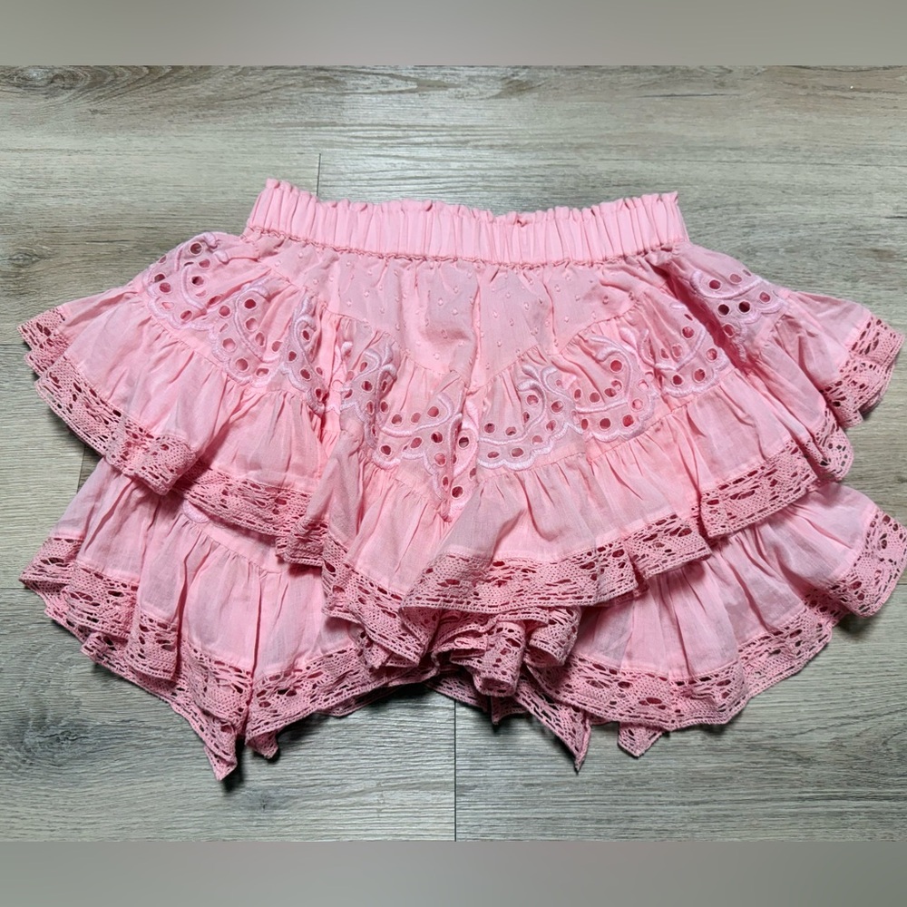 SOLD Not available. LoveShackFancy Womens Briella Tiered Mini Skirt size Small - Picture 1 of 2